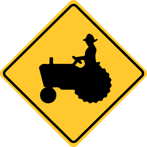 Diamond Shaped Farm Vehicles Crossing Sign Template